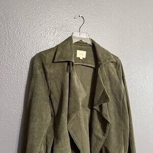 Rest by Jane Faux Suede Waterfall Jacket Size S